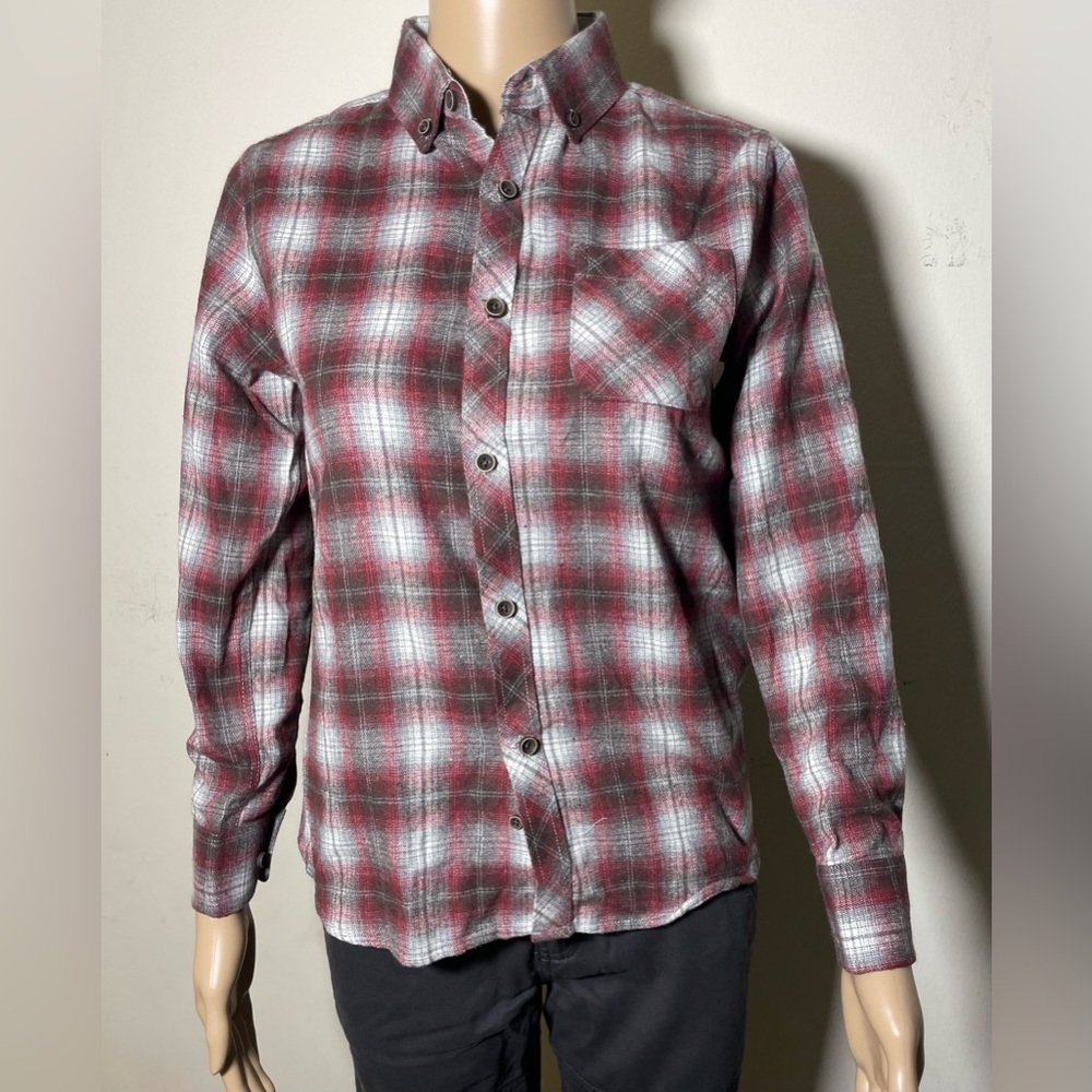 Sz 12 boys Rue Saint Patrick  Montreal Red Plaid Shirt